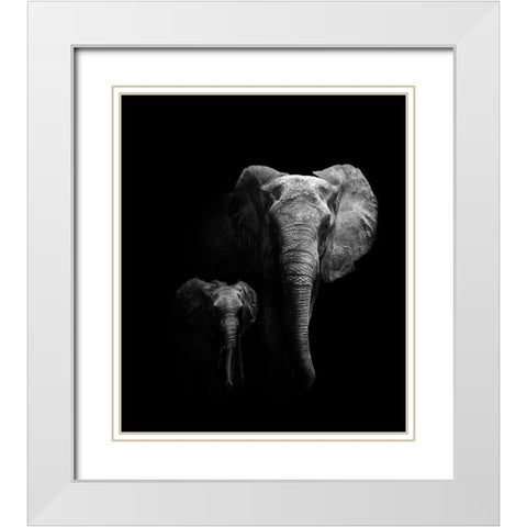 Mother And Child White Modern Wood Framed Art Print with Double Matting by Wildphotoart
