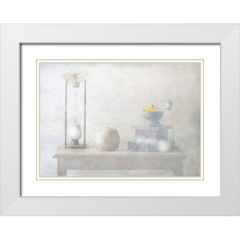 Enjoy The Time... White Modern Wood Framed Art Print with Double Matting by Devos, Delphine