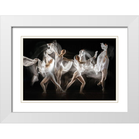 Untitled White Modern Wood Framed Art Print with Double Matting by Suherman, Martha
