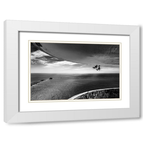 Dangling Shoes White Modern Wood Framed Art Print with Double Matting by Achtergarde, Burkhard