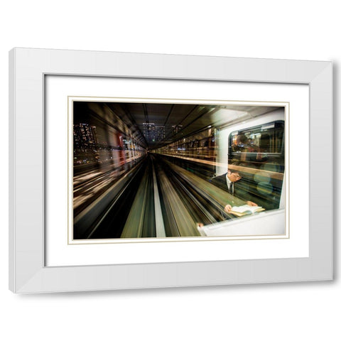 Tokyo Metro White Modern Wood Framed Art Print with Double Matting by Ammazzalorso, Andrea