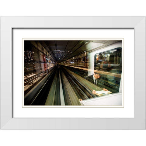 Tokyo Metro White Modern Wood Framed Art Print with Double Matting by Ammazzalorso, Andrea