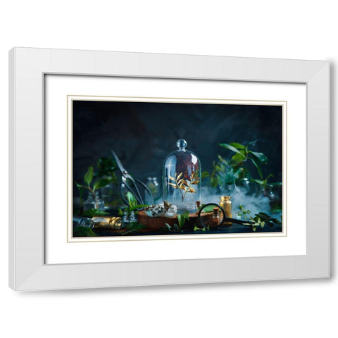 Garden Golden. Part 5 White Modern Wood Framed Art Print with Double Matting by Belenko, Dina