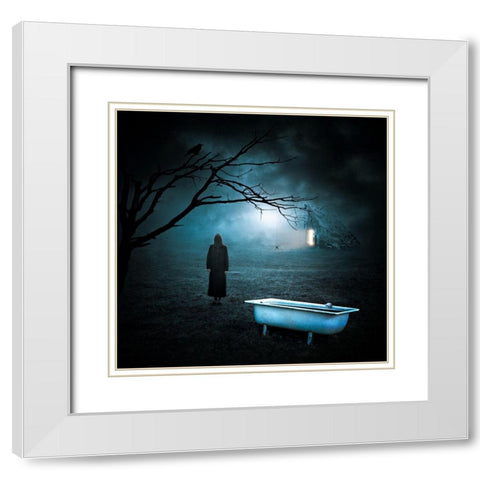 Horror Story White Modern Wood Framed Art Print with Double Matting by Smajic, Nermin