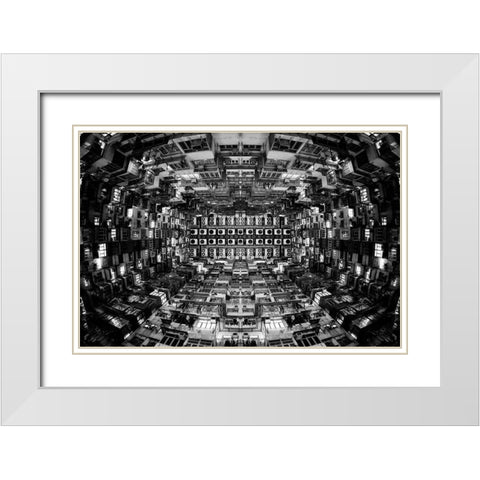 Trapped White Modern Wood Framed Art Print with Double Matting by Tajima, Koji