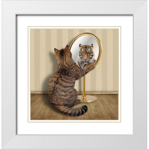 Megalomania.... White Modern Wood Framed Art Print with Double Matting by Kuznetsova, Iryna