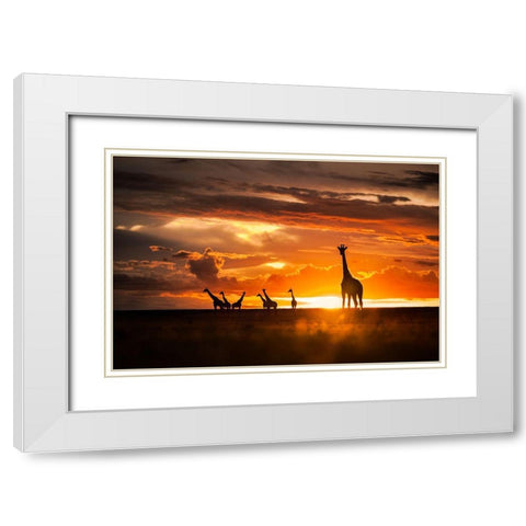 End Of The Day White Modern Wood Framed Art Print with Double Matting by Mirza, Mohammad