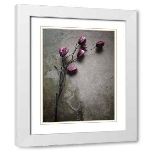 The Elegant Tulip White Modern Wood Framed Art Print with Double Matting by Lagaa, Kahar