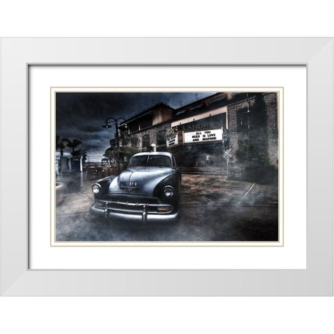 The Crime Scene White Modern Wood Framed Art Print with Double Matting by Perez, Eliran