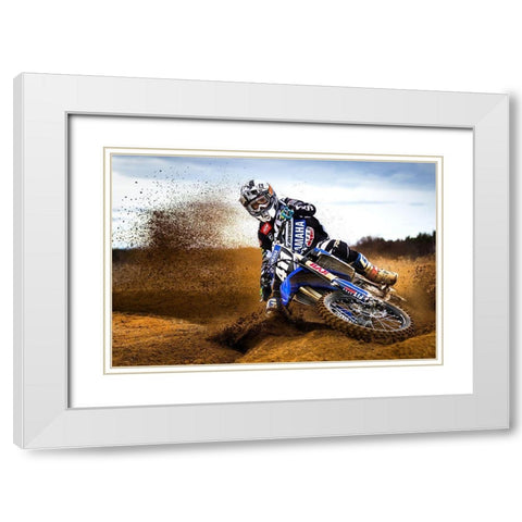 Desert King White Modern Wood Framed Art Print with Double Matting by Szabo, Attila