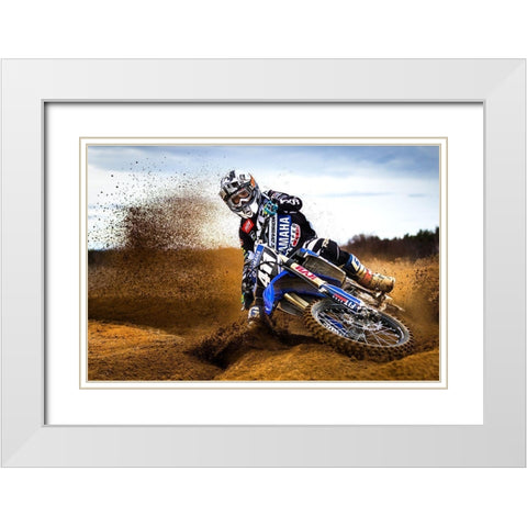 Desert King White Modern Wood Framed Art Print with Double Matting by Szabo, Attila