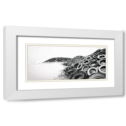 Upcycle White Modern Wood Framed Art Print with Double Matting by Claes, Gilbert
