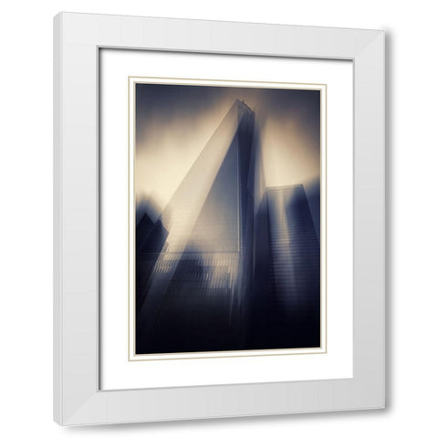 Nyc White Modern Wood Framed Art Print with Double Matting by Della Latta, Massimo