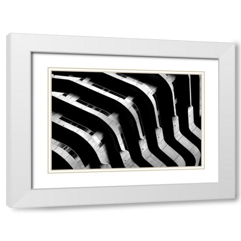 The Wave White Modern Wood Framed Art Print with Double Matting by Endermann, Rolf