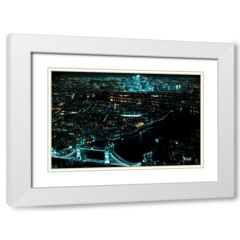 Cyberpunk London - I White Modern Wood Framed Art Print with Double Matting by ShutterLore