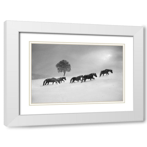 Untitled White Modern Wood Framed Art Print with Double Matting by Tanev, Todor