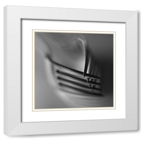 Interlock White Modern Wood Framed Art Print with Double Matting by Kerber, Jutta