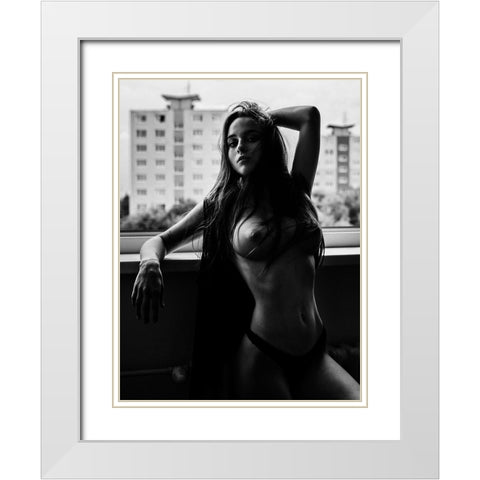 Summer In The City - Petra White Modern Wood Framed Art Print with Double Matting by Krystynek MQEP, Martin