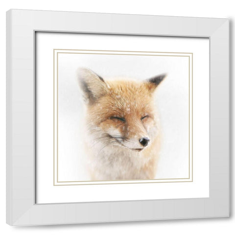 Satisfied White Modern Wood Framed Art Print with Double Matting by Reindl, Doris