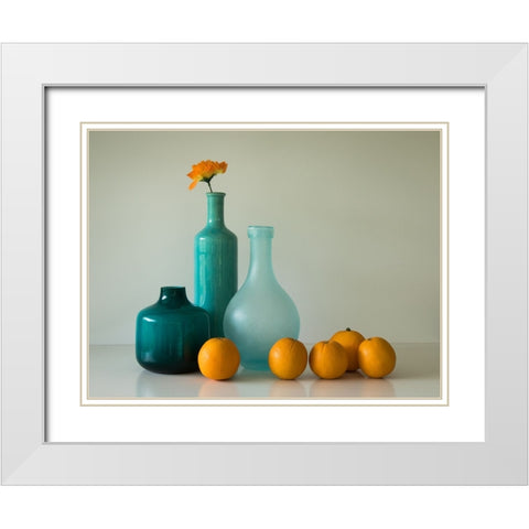 A Touch Of Orange White Modern Wood Framed Art Print with Double Matting by Hammer, Jacqueline