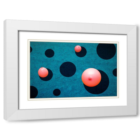 Three Balloons White Modern Wood Framed Art Print with Double Matting by Schuster, Inge