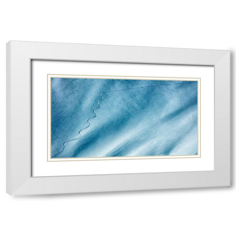 Wave White Modern Wood Framed Art Print with Double Matting by Hieke, Heinz