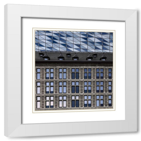 Fused Architecture White Modern Wood Framed Art Print with Double Matting by Claes, Gilbert