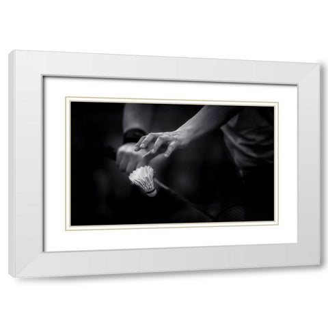 Focus White Modern Wood Framed Art Print with Double Matting by Deng, Larry