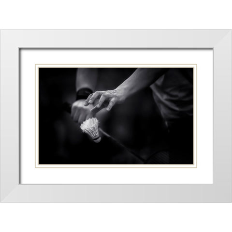 Focus White Modern Wood Framed Art Print with Double Matting by Deng, Larry