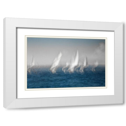 Sails White Modern Wood Framed Art Print with Double Matting by Dominik, Garcia