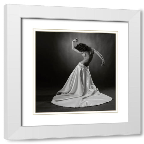 LetS Dance White Modern Wood Framed Art Print with Double Matting by Wilkinson, Hugh