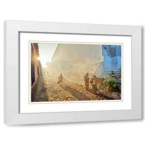 Morning In City Chichicastenango, Guatemala White Modern Wood Framed Art Print with Double Matting by Froyda, Martin