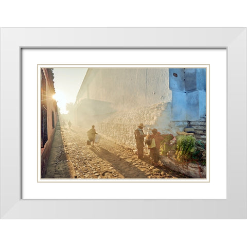 Morning In City Chichicastenango, Guatemala White Modern Wood Framed Art Print with Double Matting by Froyda, Martin