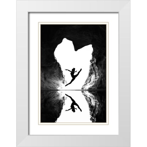 A beating heart White Modern Wood Framed Art Print with Double Matting by Amer, Eyal