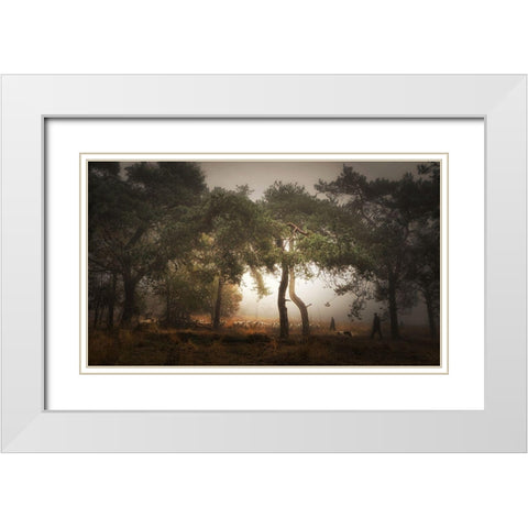 Foggy Memory  Of The Past White Modern Wood Framed Art Print with Double Matting by Dingemans, Saskia
