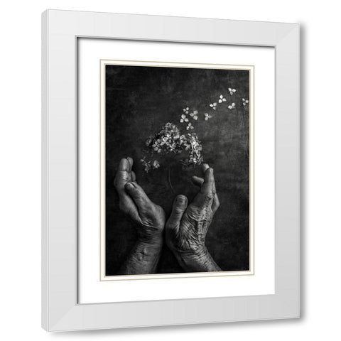 Tempus Fugit White Modern Wood Framed Art Print with Double Matting by Clough, Stephen