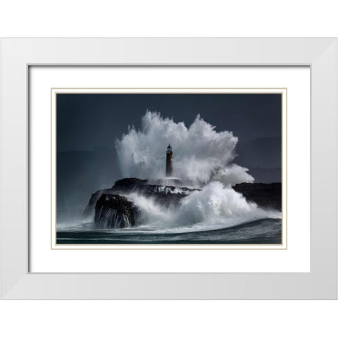 Comb White Modern Wood Framed Art Print with Double Matting by Concepcion Alvarado, Jesus