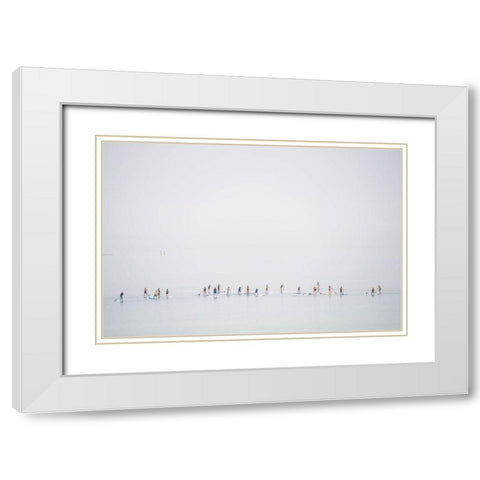 Floating Mirage White Modern Wood Framed Art Print with Double Matting by Raif, Joshua