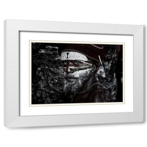 At The Mt Hagen Sing Sing Festival-V - Papua New Guinea White Modern Wood Framed Art Print with Double Matting by Inazio Kuesta, Joxe