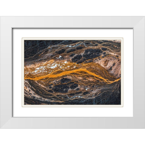 The Pulse Of The Earth White Modern Wood Framed Art Print with Double Matting by Tianqi