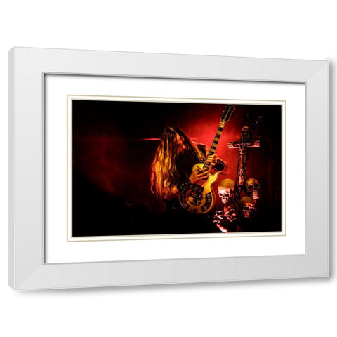 Stronger Than Death White Modern Wood Framed Art Print with Double Matting by Piechowski, Oskar