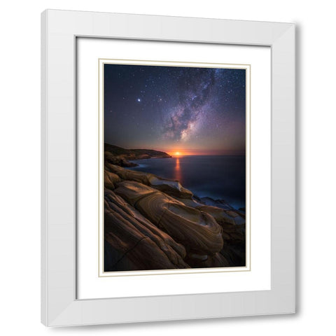 Lonely Planet White Modern Wood Framed Art Print with Double Matting by Fan, Tim
