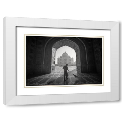 Cleaning White Modern Wood Framed Art Print with Double Matting by Intarob, Sarawut