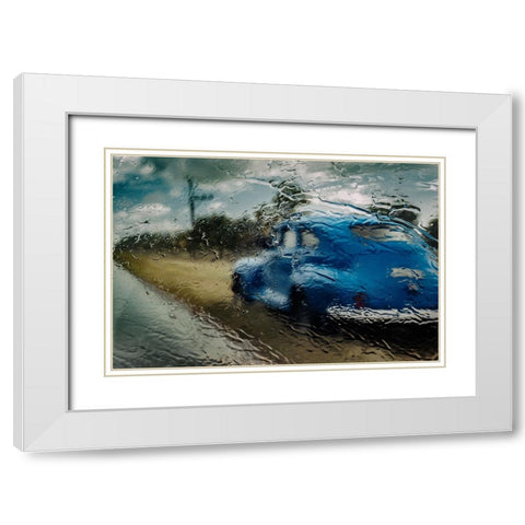Raining White Modern Wood Framed Art Print with Double Matting by Bauer, Andreas