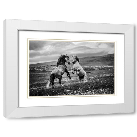Wild And Free White Modern Wood Framed Art Print with Double Matting by Vidak, Vedran