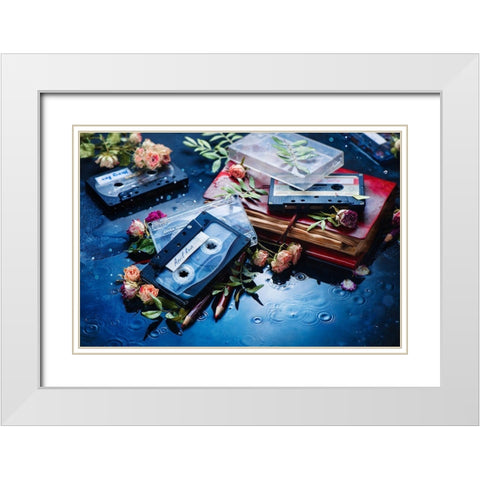 April Rain White Modern Wood Framed Art Print with Double Matting by Belenko, Dina