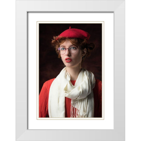 Six Shades Of Red White Modern Wood Framed Art Print with Double Matting by Slotboom, Jan