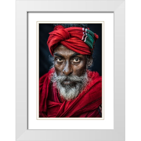 Portrait White Modern Wood Framed Art Print with Double Matting by Huang, Richard