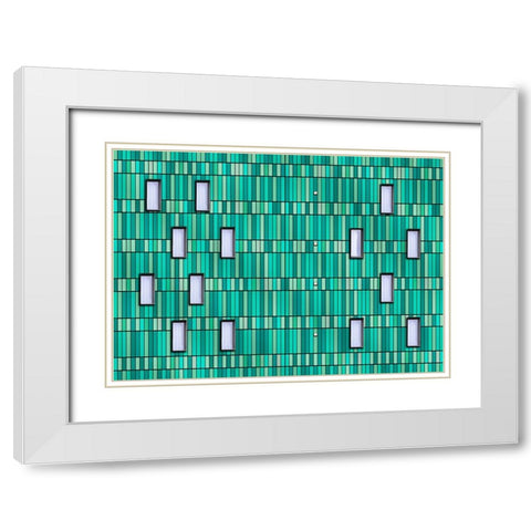 Green Facade White Modern Wood Framed Art Print with Double Matting by aRRO