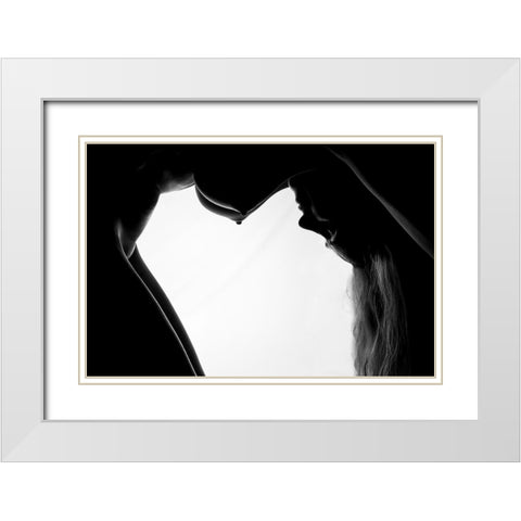 Shape White Modern Wood Framed Art Print with Double Matting by D. Pop, Ovi